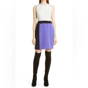NWT Toccin Colorblock Sleeveless Sheath Dress in Lavender Jet Mint Violet size 4